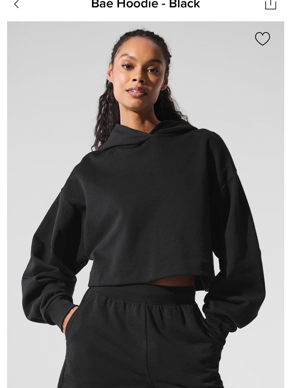 Brand New Alo Yoga Bae Hoodie - Black Size M